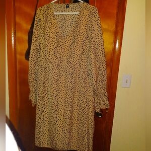 Shein Leopard 3X Print Long Sleeve Tunic Top